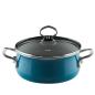 Preview: Riess Kasserolle mit Glasdeckel, Nouvelle Aquamarin Extra Stark